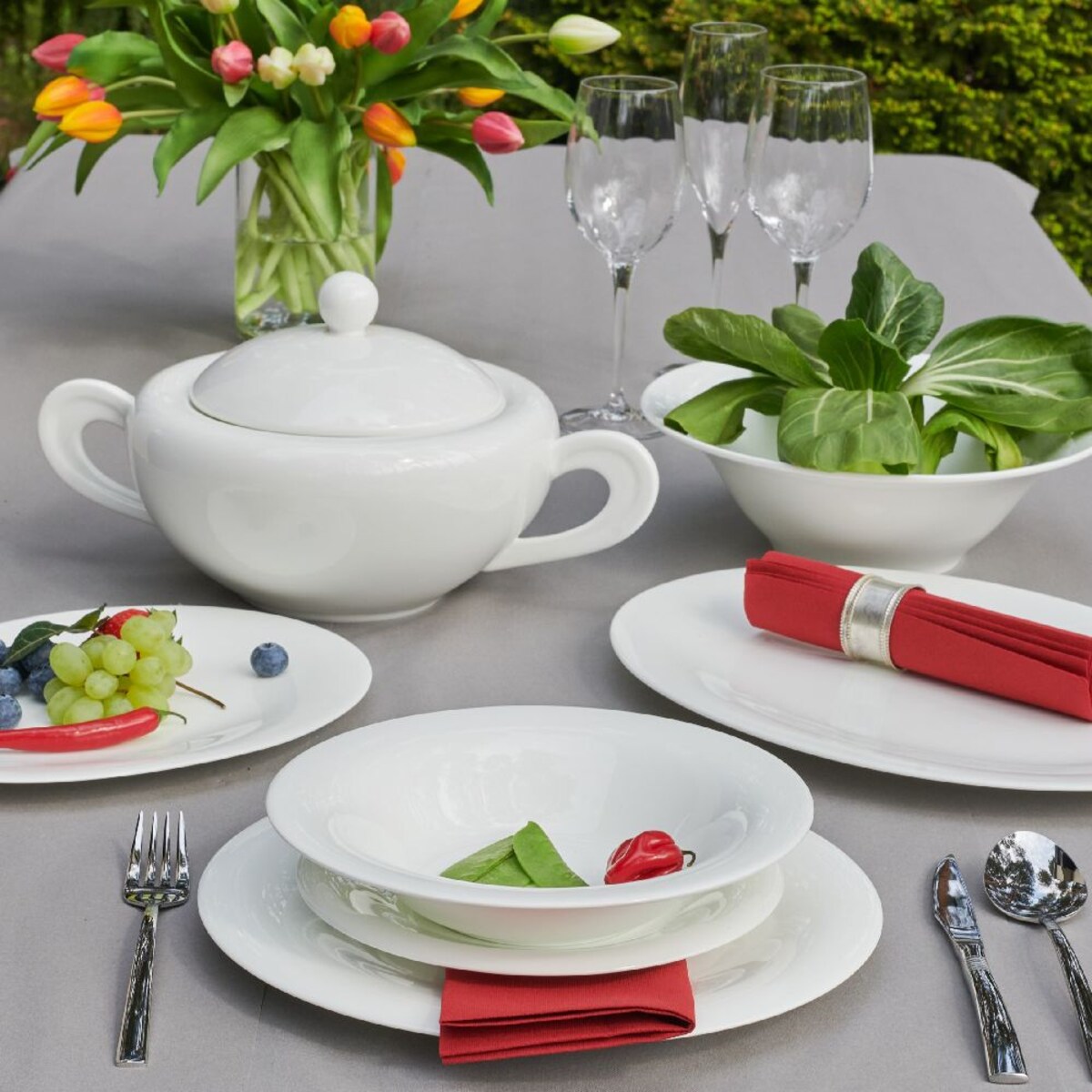 VILLA ITALIA Talerz płytki porcelanowy 28 cm NAOMI WHITE