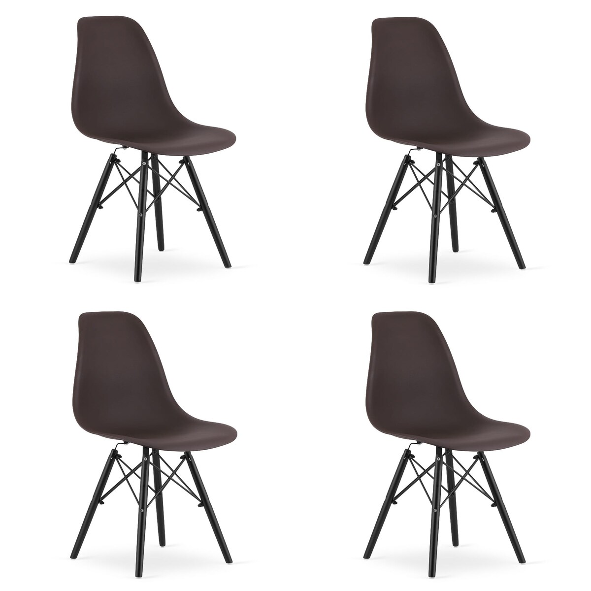 Krzesło Do Jadalni Kuchni Salonu Osaka Kawa / Nogi Czarne X 4