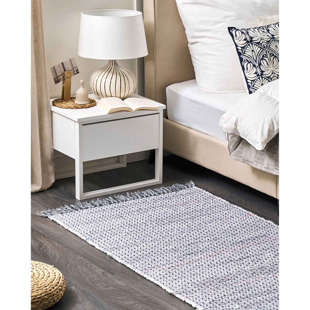 Dywan BESNI Szary 80 x 150 cm Bawełna