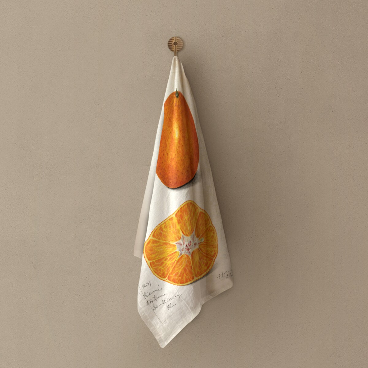 Lniana ścierka kuchenna - Pomarańcze