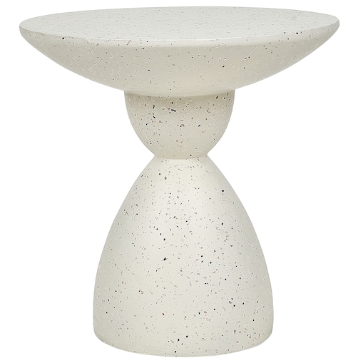Stolik pomocniczy CAFFI 50 cm 50 cm Białe lastryko