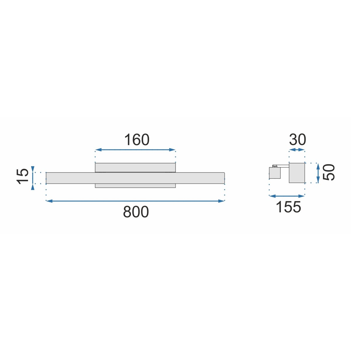 Kinkiet Led App835-1W Line 80Cm Złoty, Metal