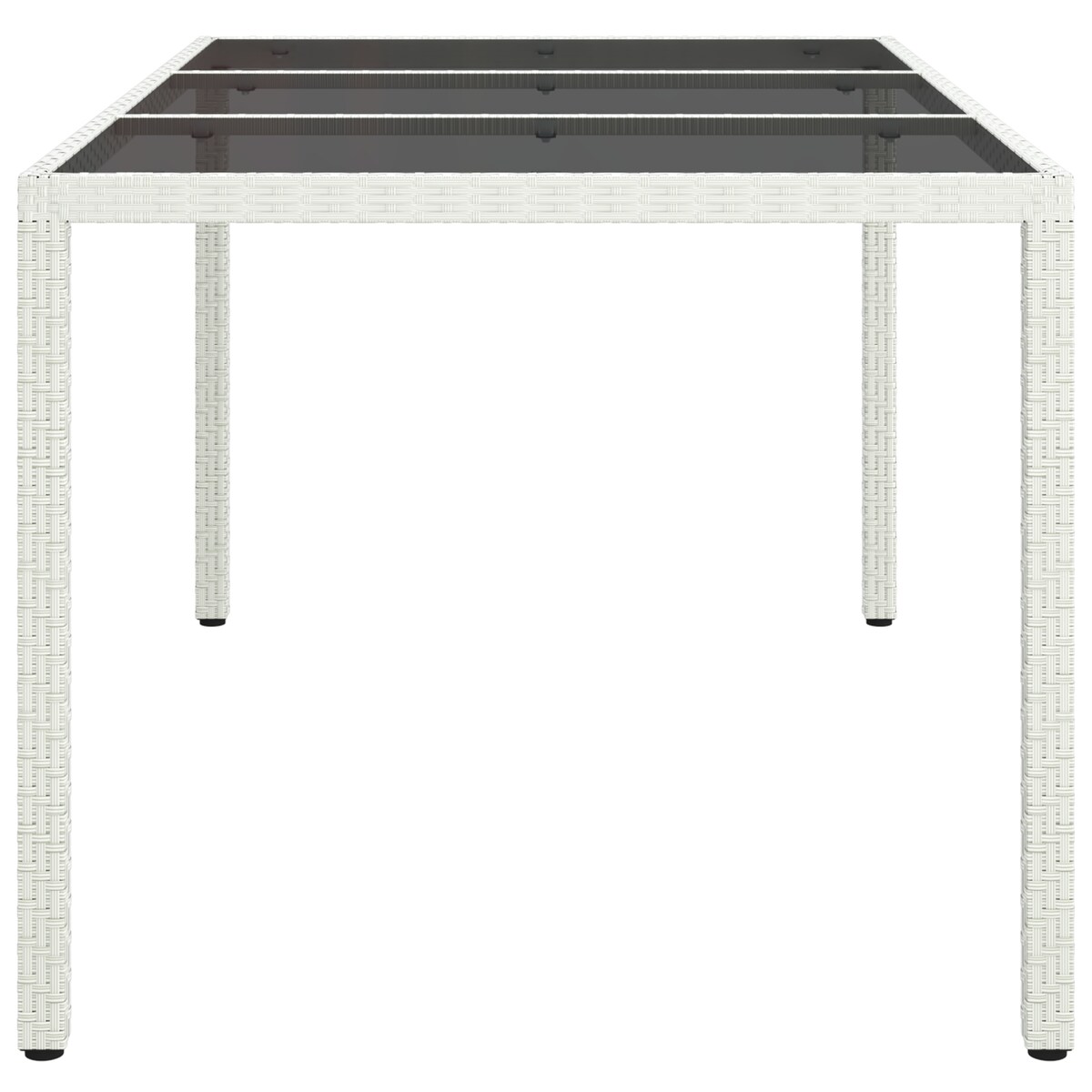 vidaXL Stół ogrodowy Biały 150x90x75 cm Polirattan