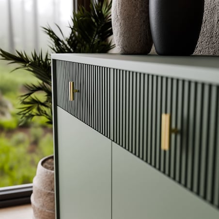 Komoda MIDNIGHT 3D3S z trzema szufladami na stelażu, zielona