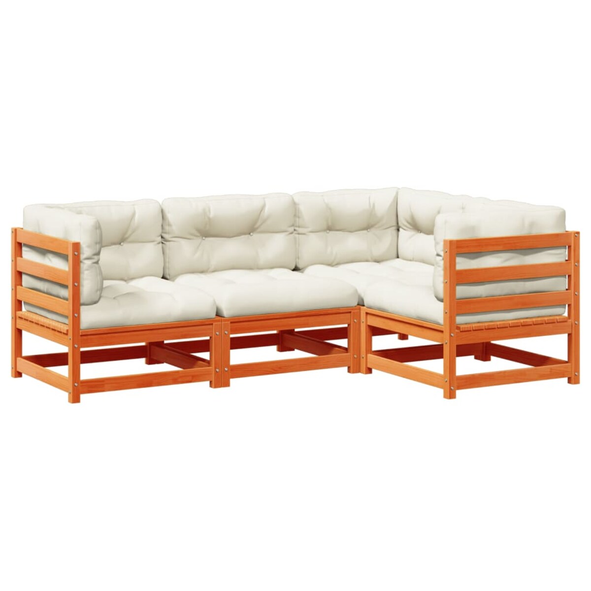 vidaXL 4-cz. zestaw wypoczynkowy do ogrodu, z poduszkami, woskowy brąz