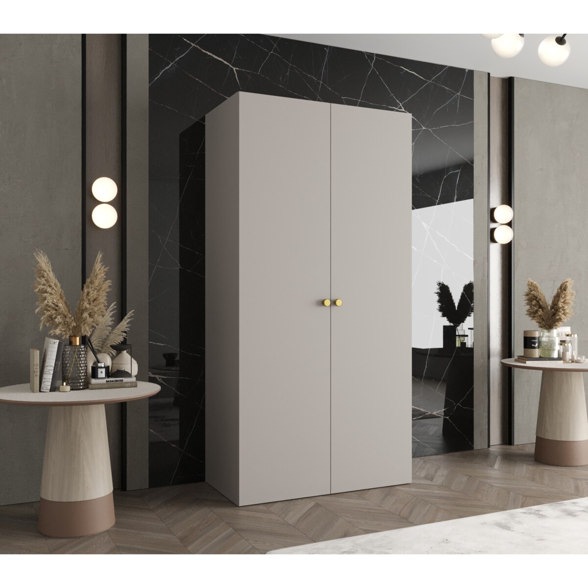 Szafa uchylna otwierana PARMA 1 100 wys. 202 cm Kaszmir + u. Złoty