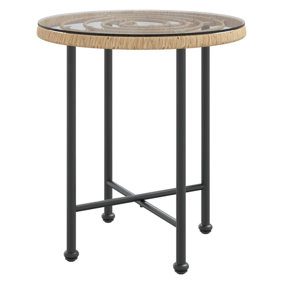 vidaXL Stół jadalniany, Ø50 cm, szkło hartowane i stal