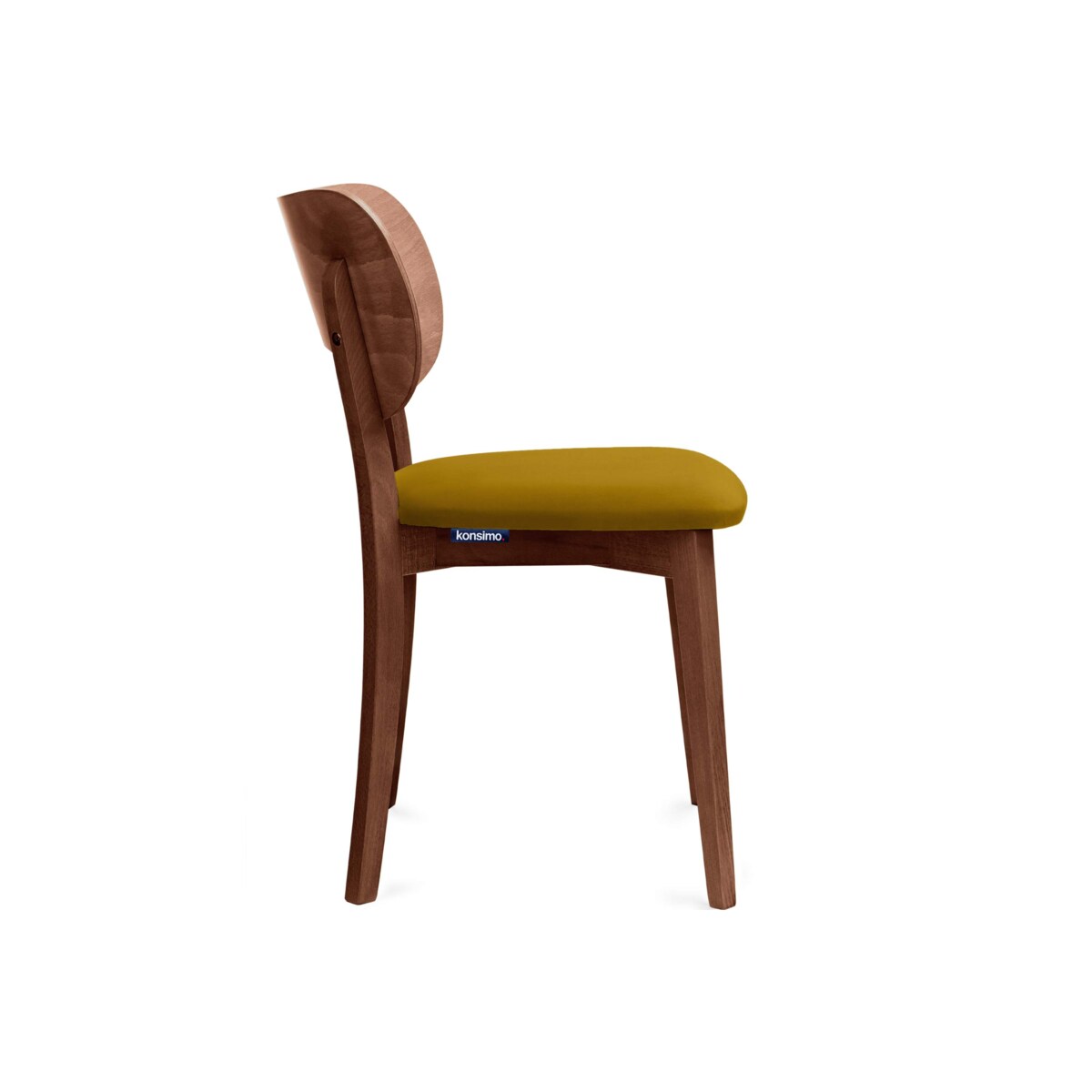 KONSIMO LYCO Krzesła loftowe, orzech ciemny musztardowo-żółty, 2 szt