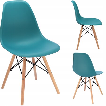 Krzesło skandynawskie wyprofilowane EVA niebieskie