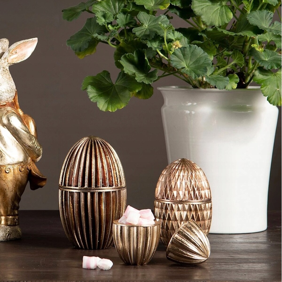 PUZDERKO ZŁOTE POJEMNIK WIELKANOCNY JAJKO NA DROBIAZGI BIŻUTERIĘ MAŁY