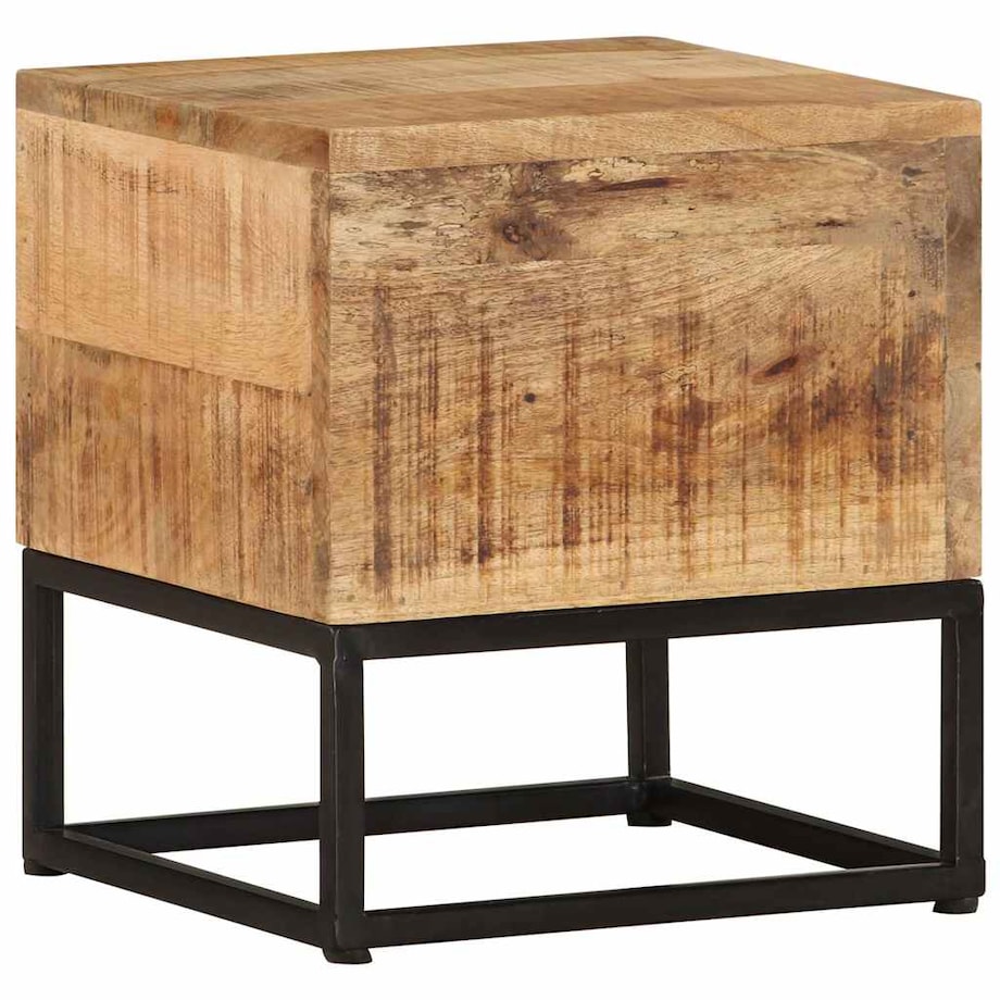 vidaXL Stolik boczny, 30x30x33 cm, surowe drewno mango
