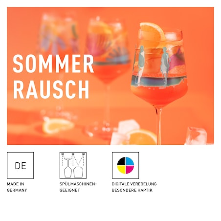 Ritzenhoff Zestaw 4 szt, kieliszków do aperitif Sommerrausch ilustrator R. Richter T. Kuhlmann