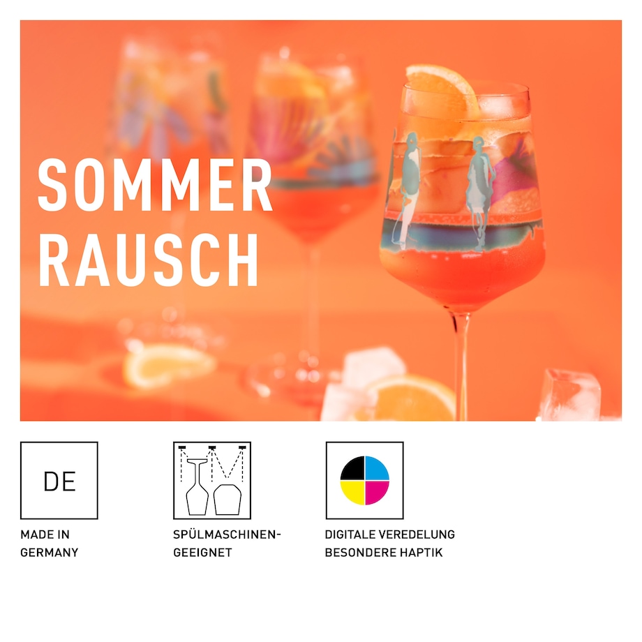 Ritzenhoff Zestaw 4 szt, kieliszków do aperitif Sommerrausch ilustrator R. Richter T. Kuhlmann