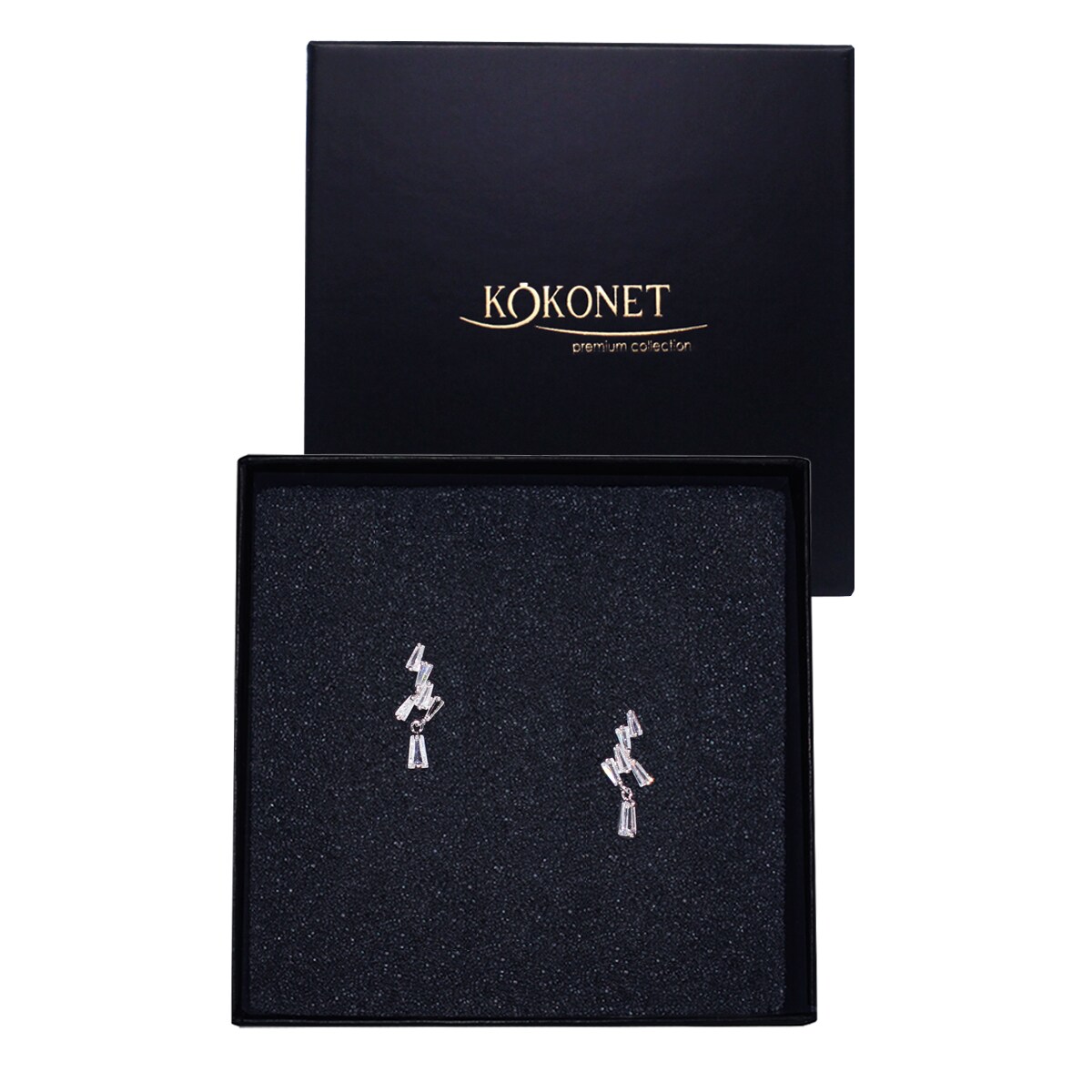 DROBNE małe krótkie KOLCZYKI z kryształkami urocze skromne błyszczące ślub