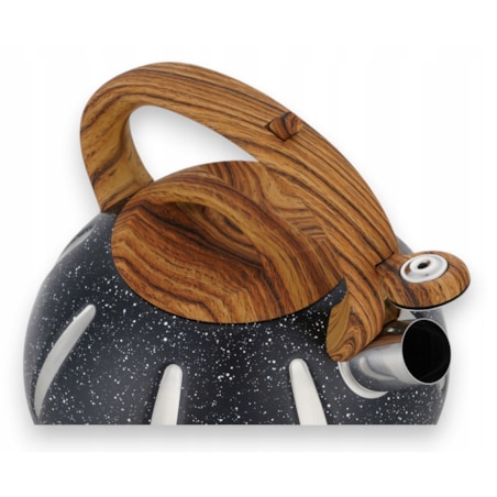 Duży Solidny Czarny Marmurkowy Czajnik Z Gwizdkiem Ze Stali 3L Indukcja Gaz