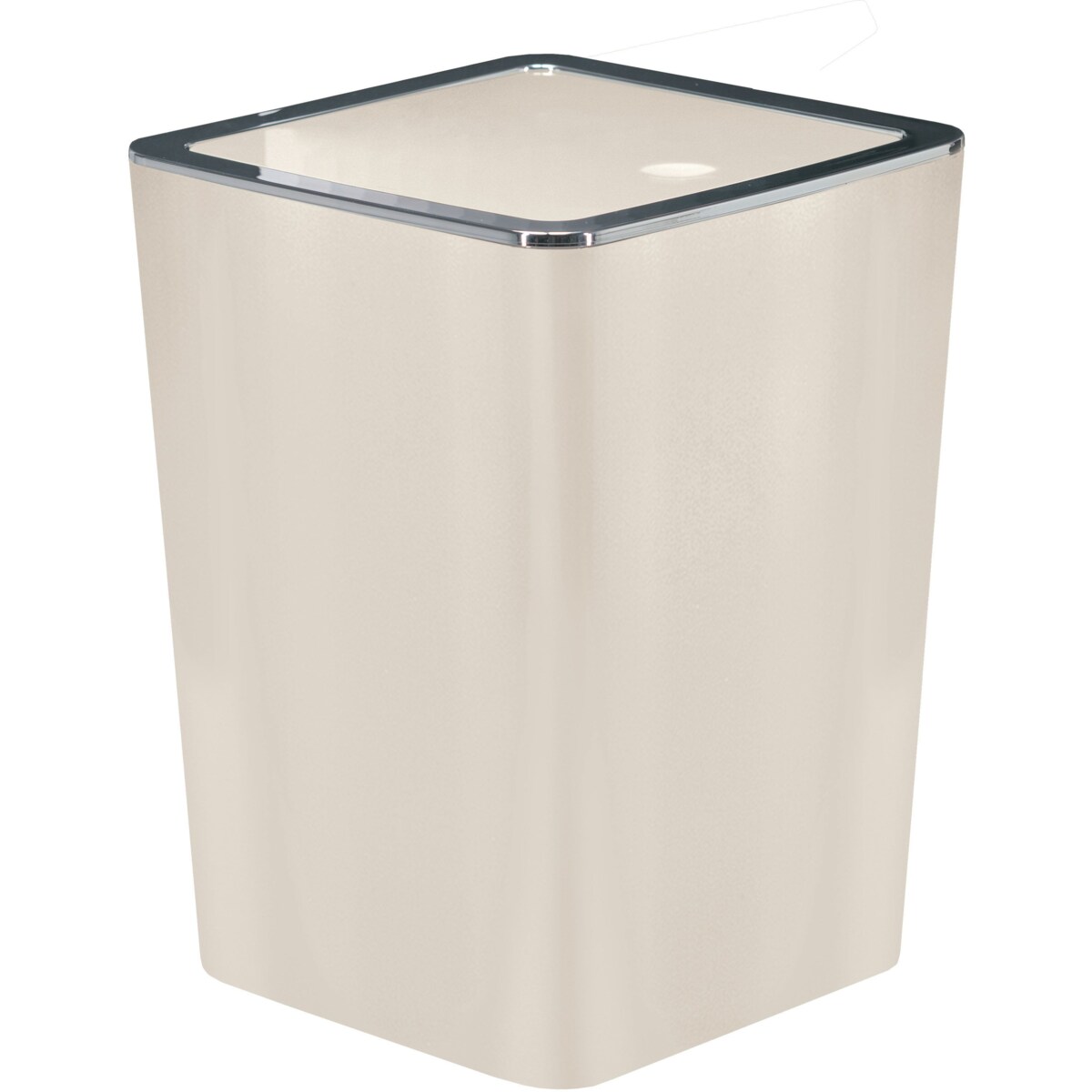 KLEINE WOLKE MATCH Kosz łazienkowy 5 L srebrny rant /beż kwadratowy