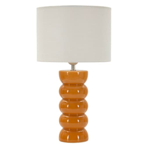Lampa stołowa Torr, kolor musztardowy i biały, ceramika, żelazo i tkanina, 25 x 25 x 46 cm, 1 x E27, max. 40 W, styl nowoczesny, Mauro Ferretti