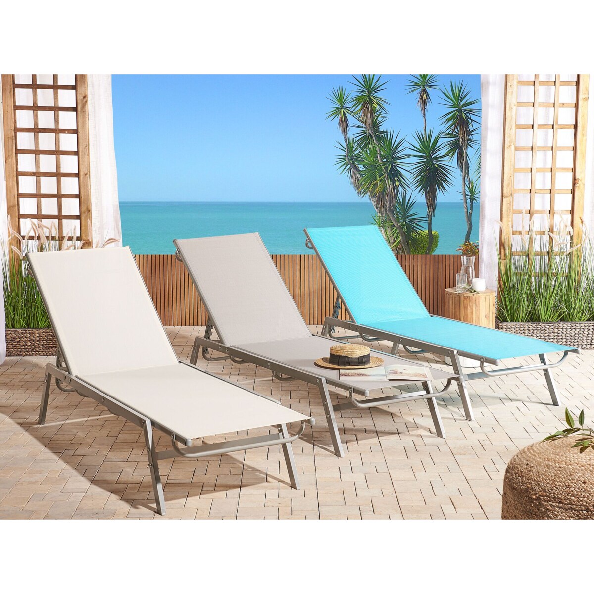 Leżak Metal Niebieski NOLI