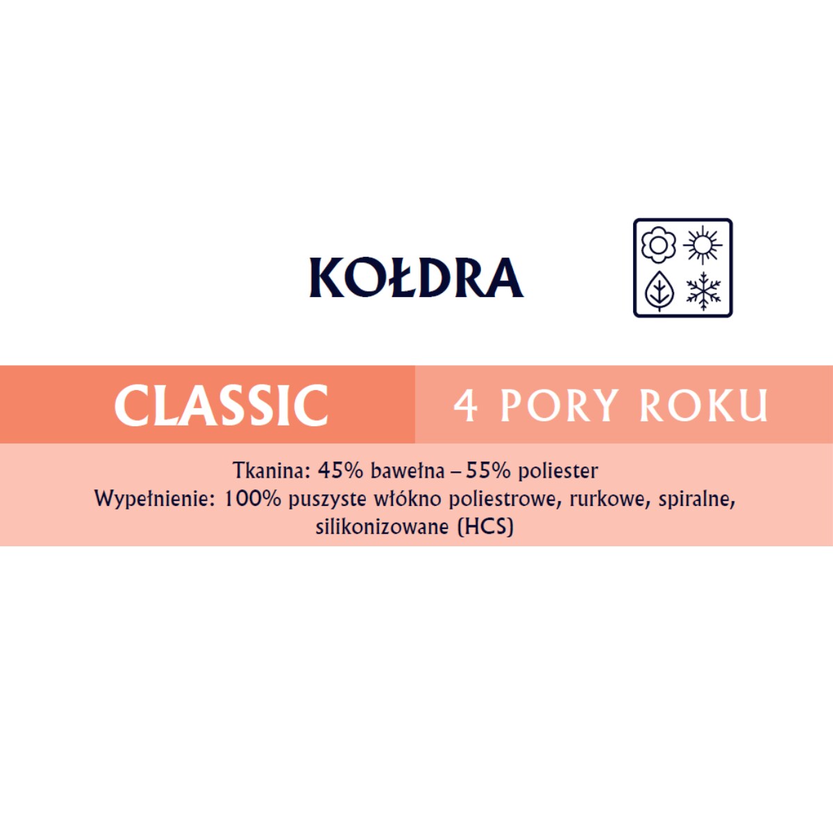 Kołdra całoroczna 135x200 CLASSIC 4 Pory Roku Senna Home Kremowa