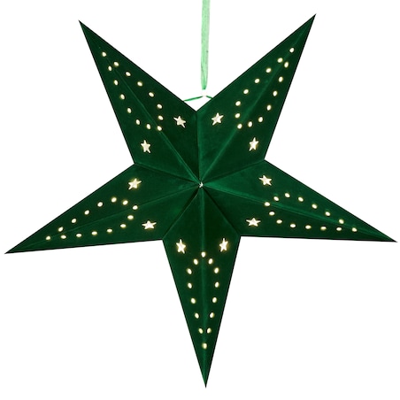 Zestaw 2 dekoracji wiszących LED MOTTI 45 cm Gwiazda Szmaragdowy