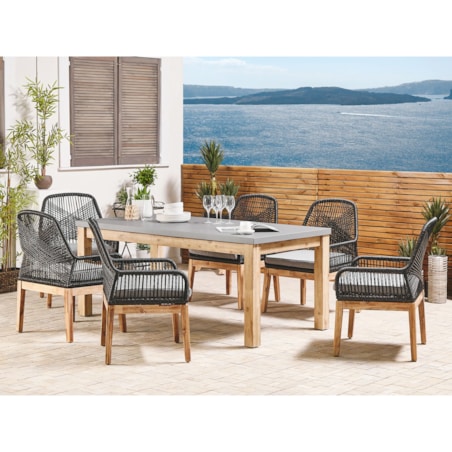 Zestaw 2 krzeseł ogrodowych czarny OLBIA