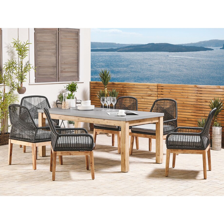 Zestaw 2 krzeseł ogrodowych czarny OLBIA