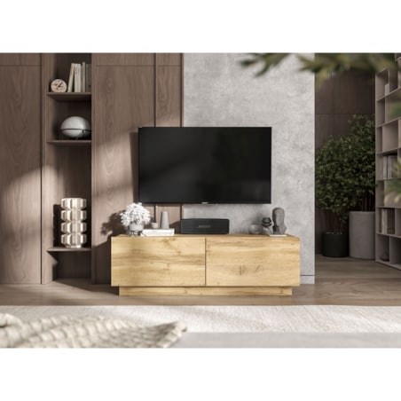 Szafka RTV Komoda Loft Industrialna stojąca / wisząca Dąb Artisan Mat 120 cm