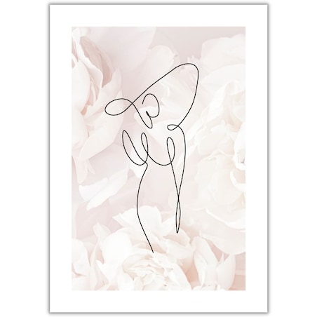 plakat line art woman in dress 1 50x70 cm