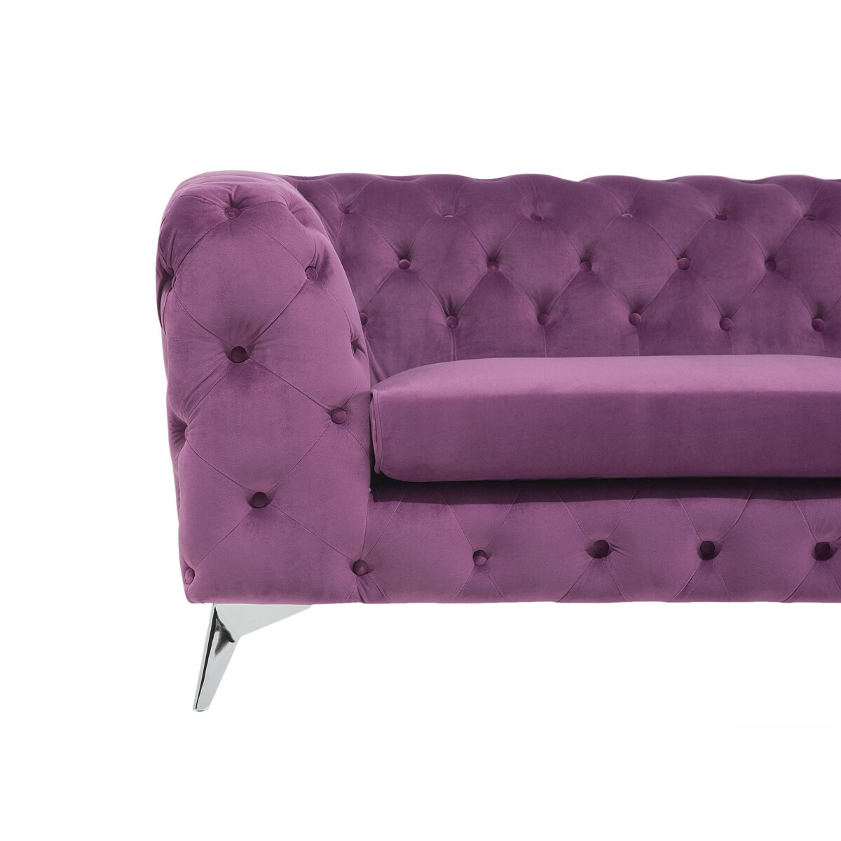 Sofa 3-osobowa welurowa fioletowa SOTRA