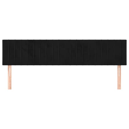 vidaXL Zagłówki, czarne, 160x5x78/88 cm, aksamit