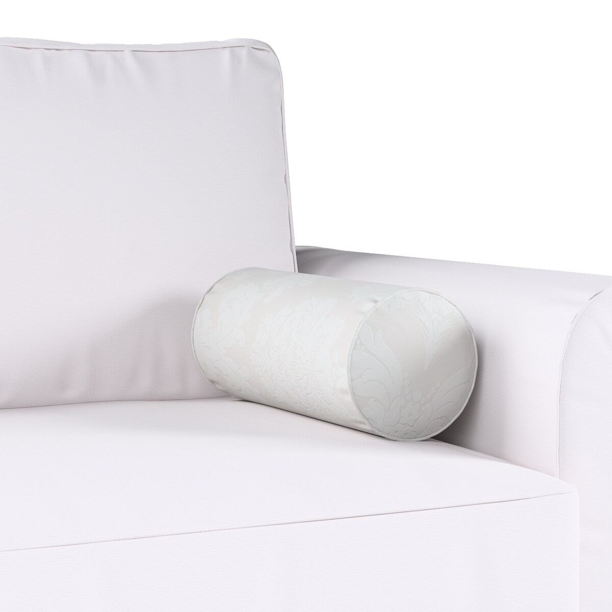 Poduszka wałek prosty, liście akantu na jasno-popielatym tle , Ø16 x 40 cm, Damasco