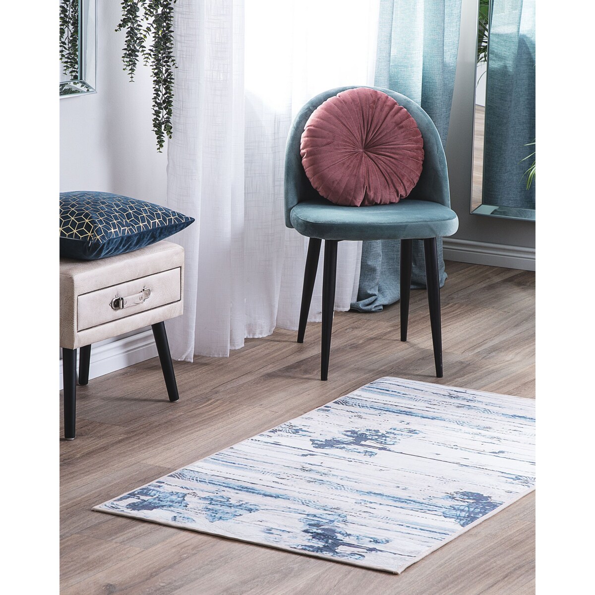 Dywan 80 x 150 cm niebieski BURDUR