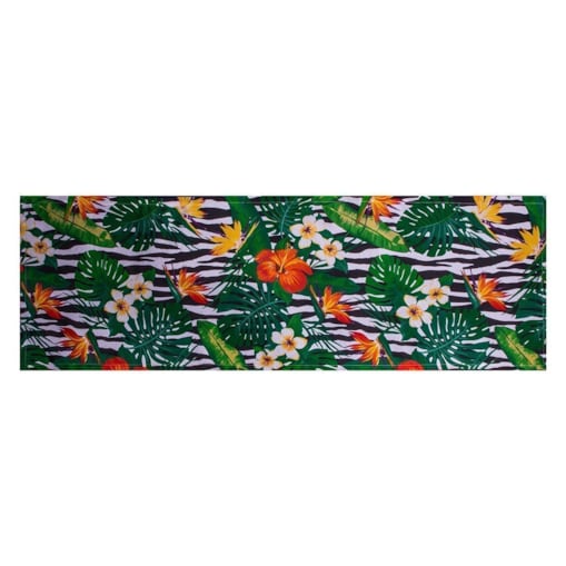 Konsimo MONTERI Bieżnik, zielony/biały/czarny/pomarańczowy