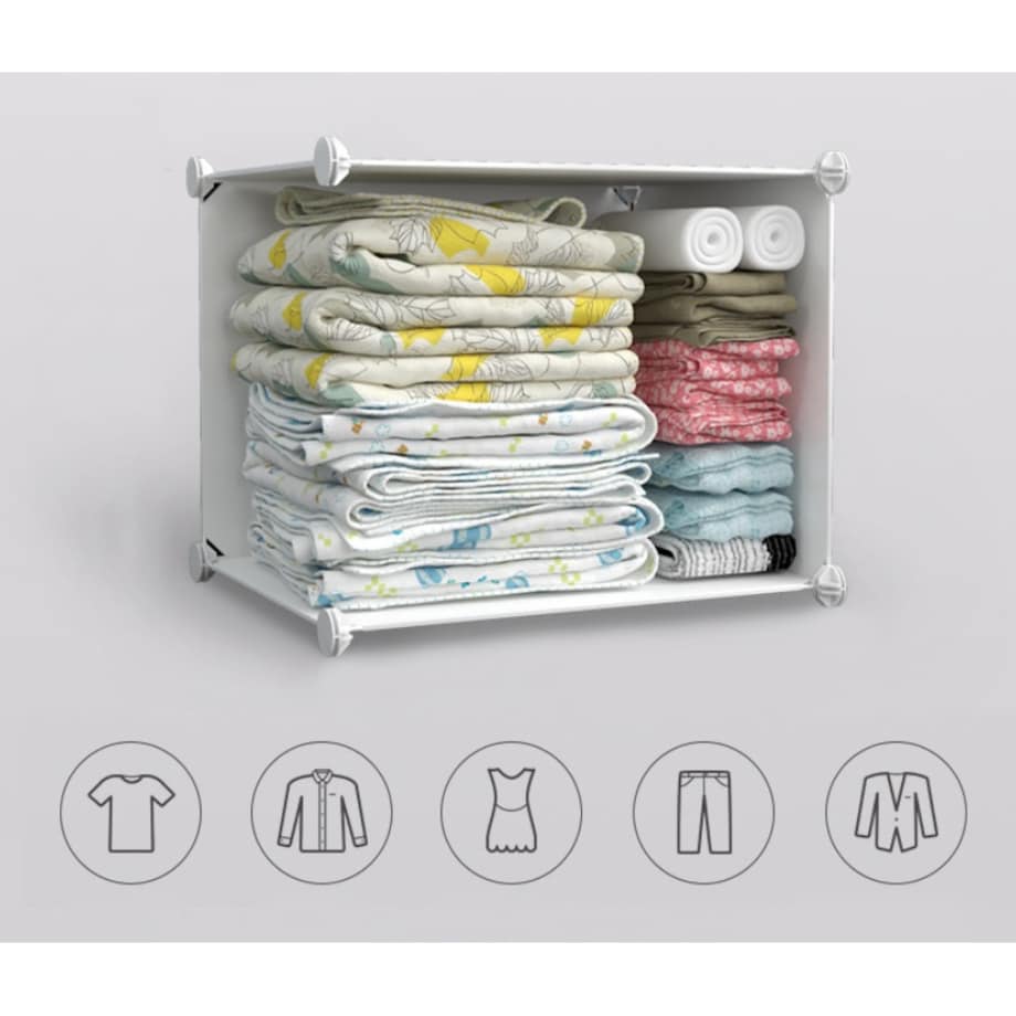 Szafa garderoba ubraniowa biała półki regał słupek na zabawki pojemna duża