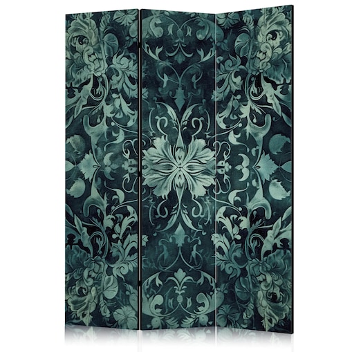 Parawan jednostronny Kwiaty 135x172 cm 3-częściowy zielony