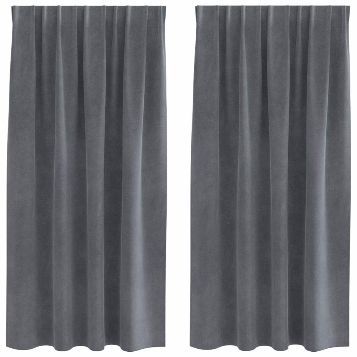 vidaXL Zasłony z zasłonami 2 pcs Jasnoszary 140 x 175 cm Aksamit