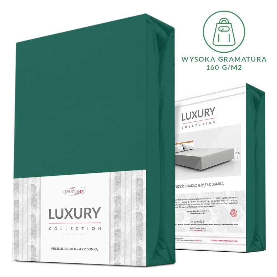 Prześcieradło jersey z elastanem z gumką 200x220 kolor zielony