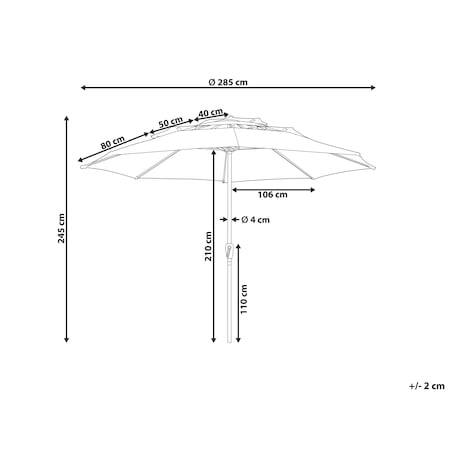 Parasol ogrodowy 285 cm BIBIONE Jasnobeżowy