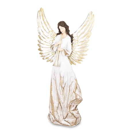 Dekoracja - anioł 35,5x18x9 cm ANZOLO z trąbką