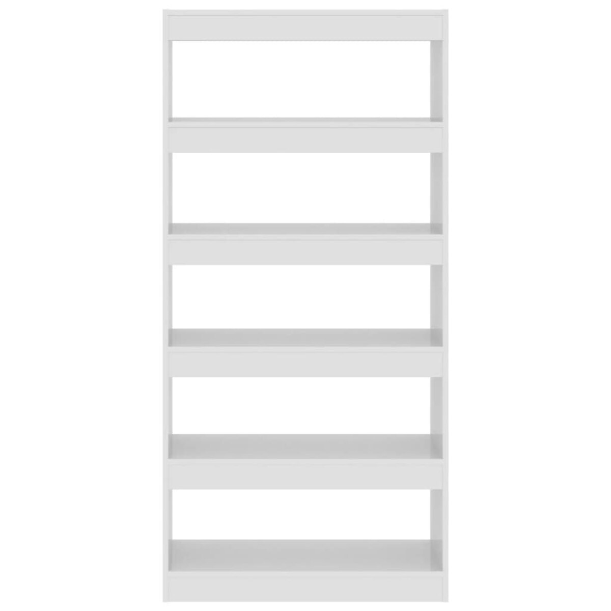 vidaXL Regał na książki/przegroda, biały z połyskiem, 80x30x166 cm