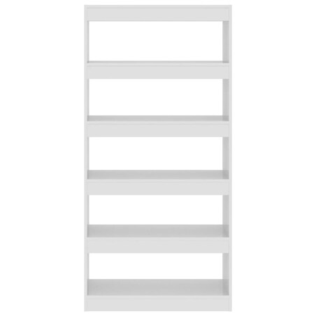 vidaXL Regał na książki/przegroda, biały z połyskiem, 80x30x166 cm