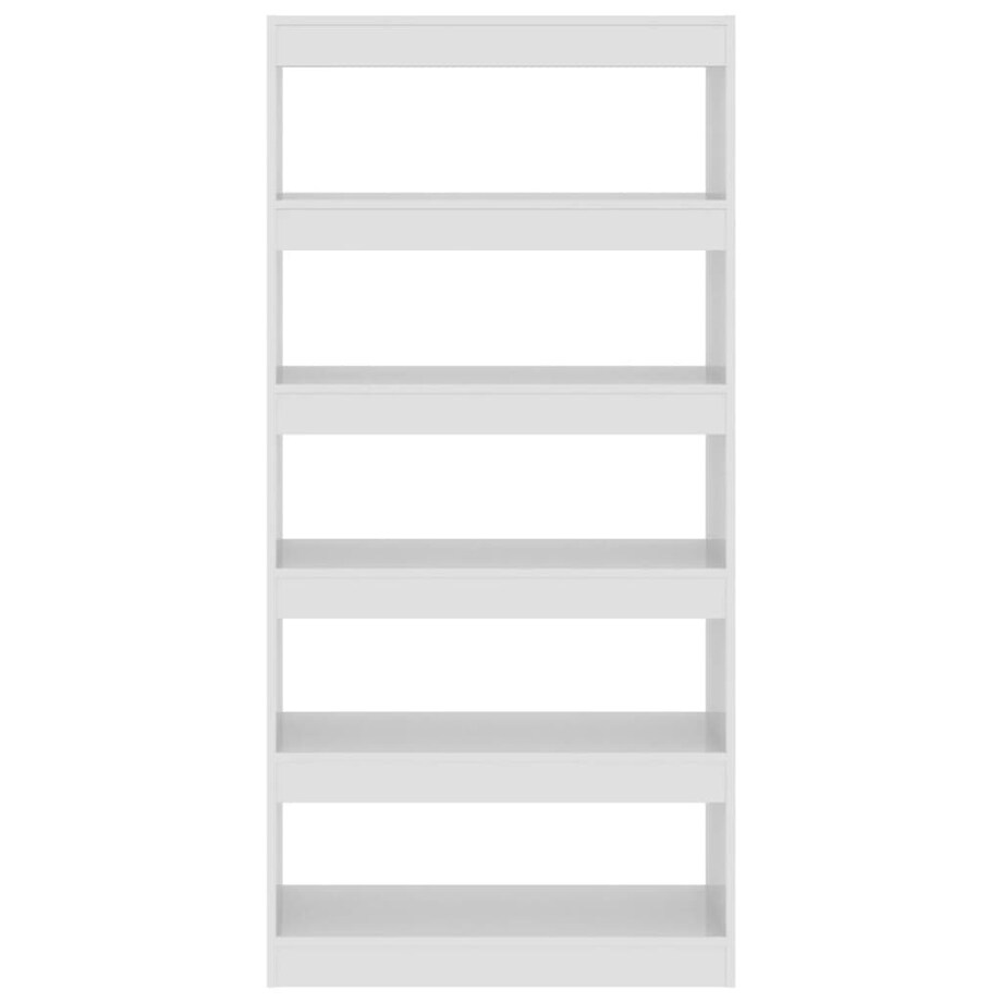 vidaXL Regał na książki/przegroda, biały z połyskiem, 80x30x166 cm