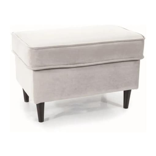 Pufa RON VELVET jasnoszara