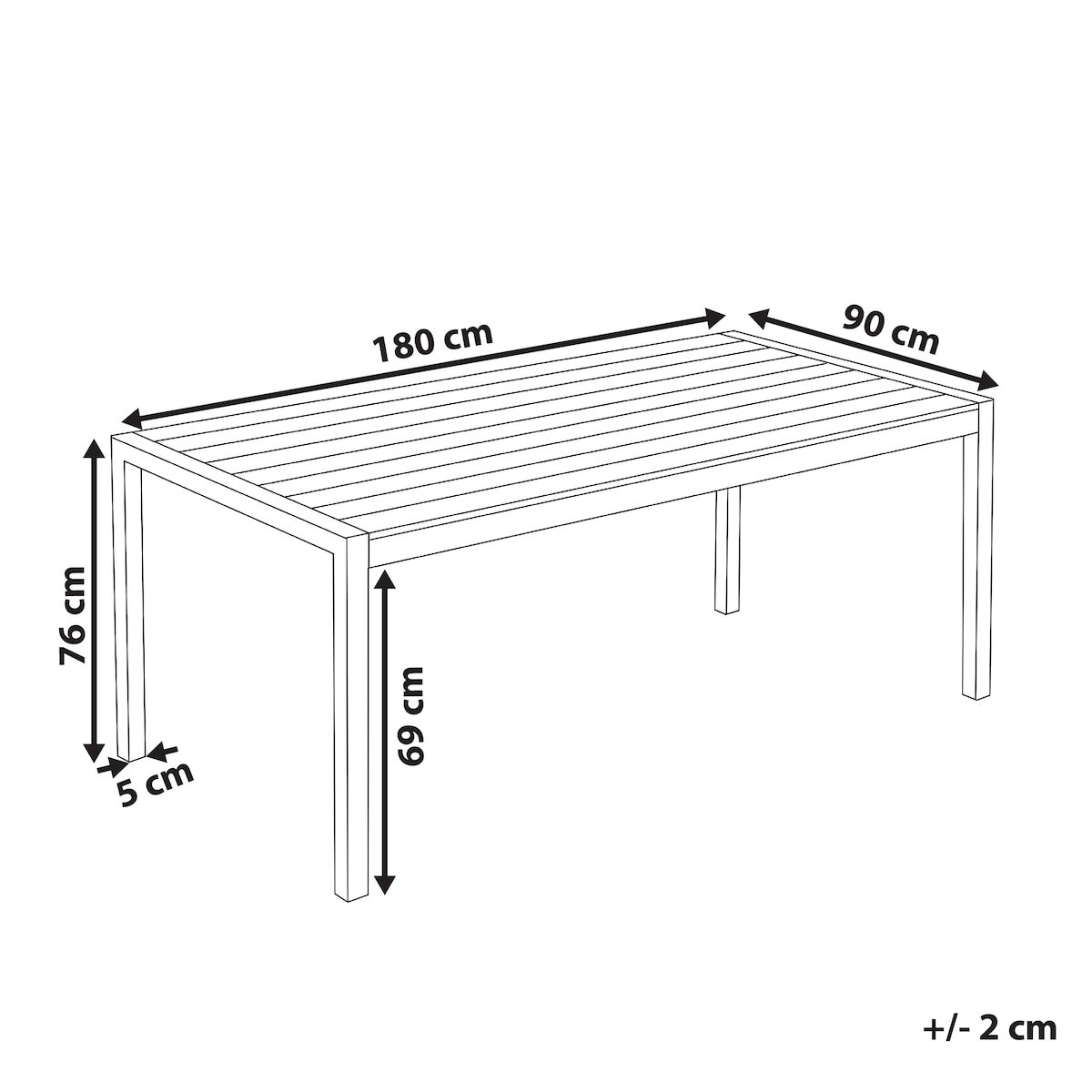 Stół ogrodowy VERNIO 180 cm 90 cm Metal Biały