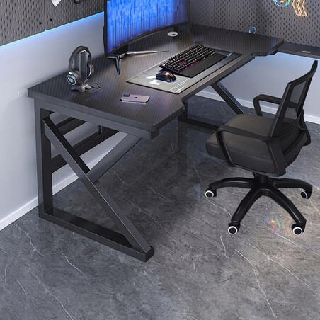 Biurko Gamingowe Komputerowe Czarne Carbon Nowoczesne Dla Gracza 120 Cm