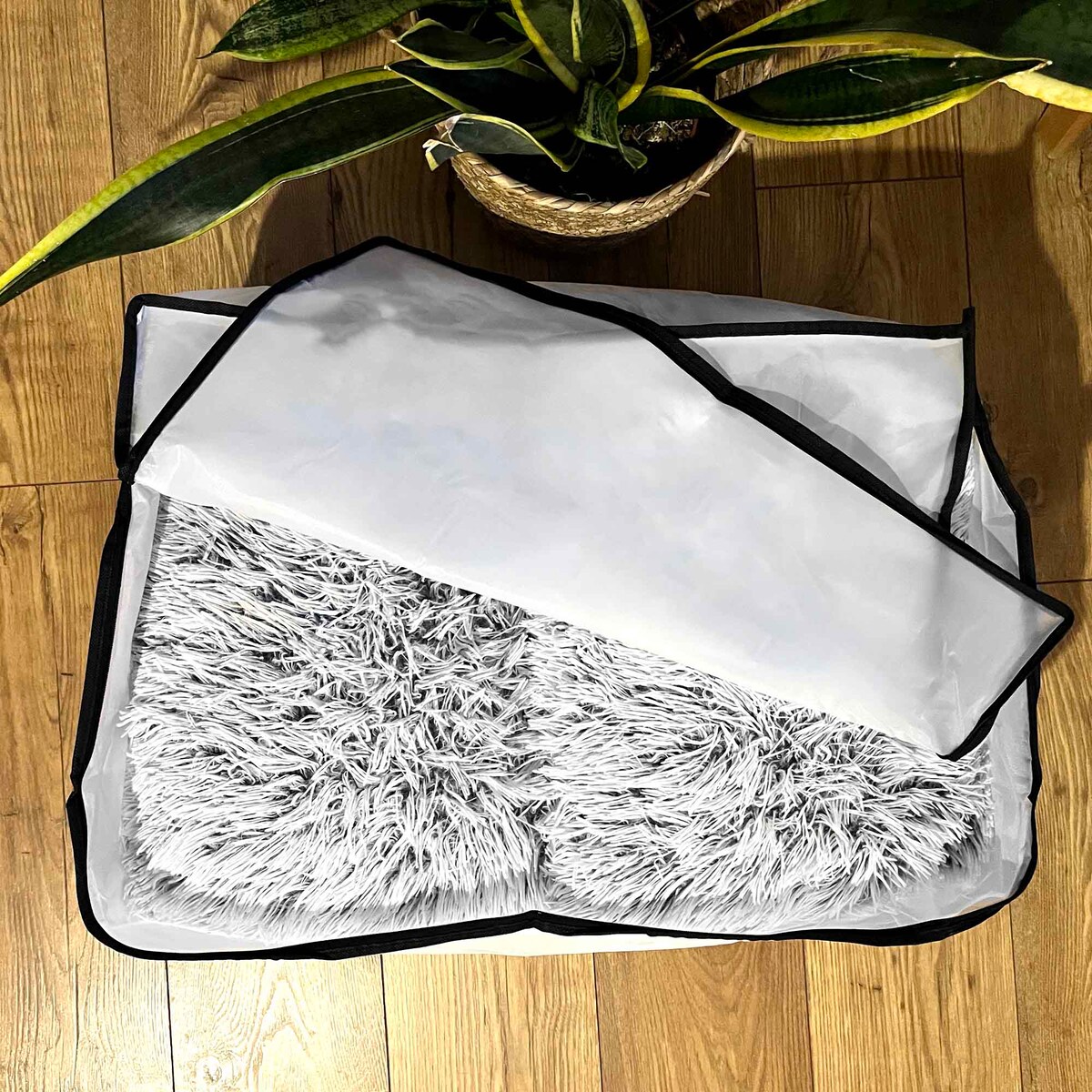 Pokrowiec Worek Do Przechowywania Ubrań Pościeli Zamykany 60X45X30 Cm