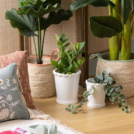 Komplet 2 osłonek z dolomitu białe Wild