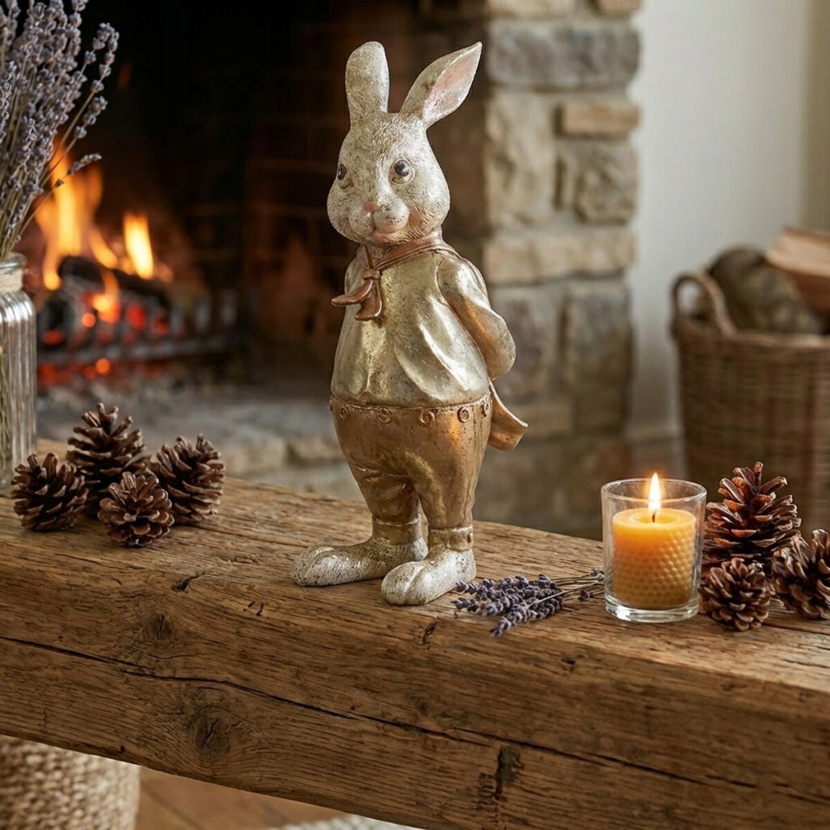 ZAJĄC WIELKANOCNY FIGURKA KRÓLIK ZAJĄCZEK DEKORACYJNA NA WIELKANOC PREZENT