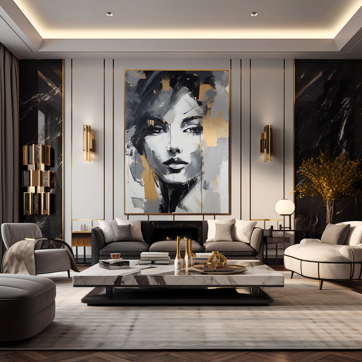 Obraz Do Salonu TWARZ Portret Abstrakcja 80x120cm