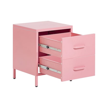 Szafka nocna metalowa różowa MALAVI